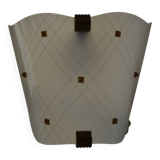 Vintage 1950 wall light in perspex and brass
