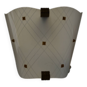 Vintage 1950 wall light in perspex and brass