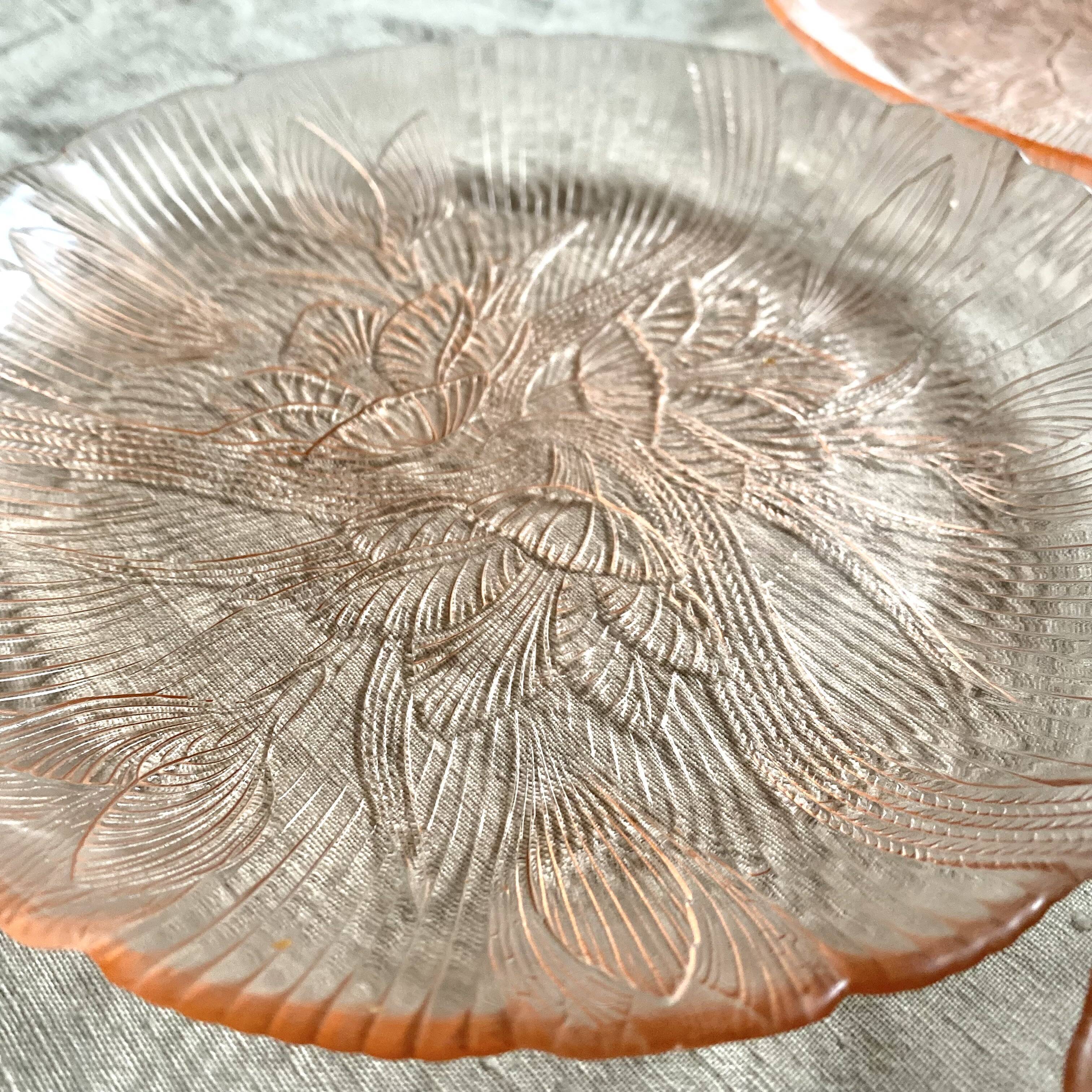 Vintage pink glass plates