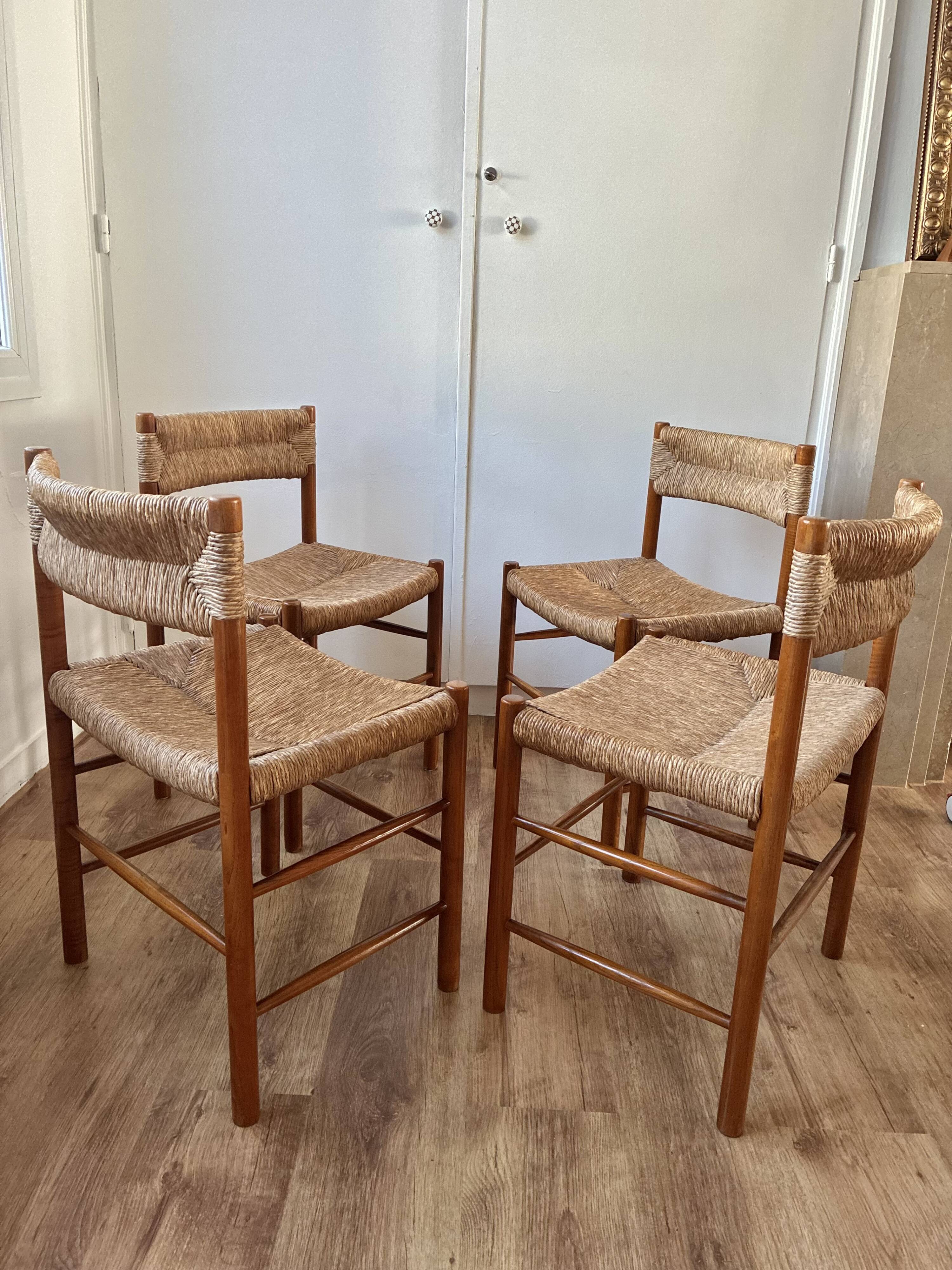4 chairs Robert Sentou/Charlotte Perriand
