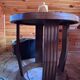 Round Art Deco coffee table in solid oak – 1930s-40s