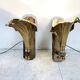 Pair of Bronze flower wall lamps, 1970s