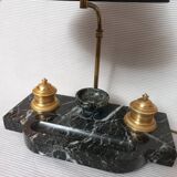 Marble and gilded bronze inkwell lamp