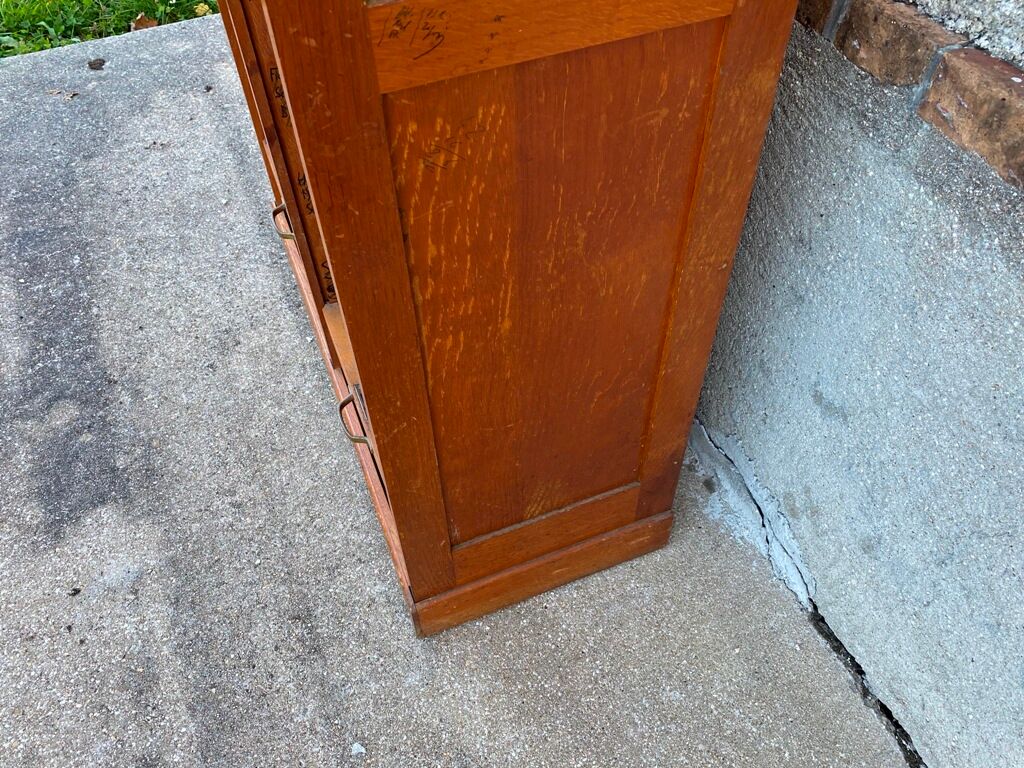 Storage craft cabinet with double oak curtains 1950