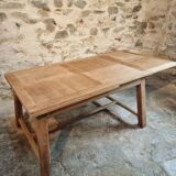Grande table à manger ancienne en chêne – Extensible – France, années 1920