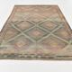 7x10 Blue Geometric Style Orientel Kilim Rug,