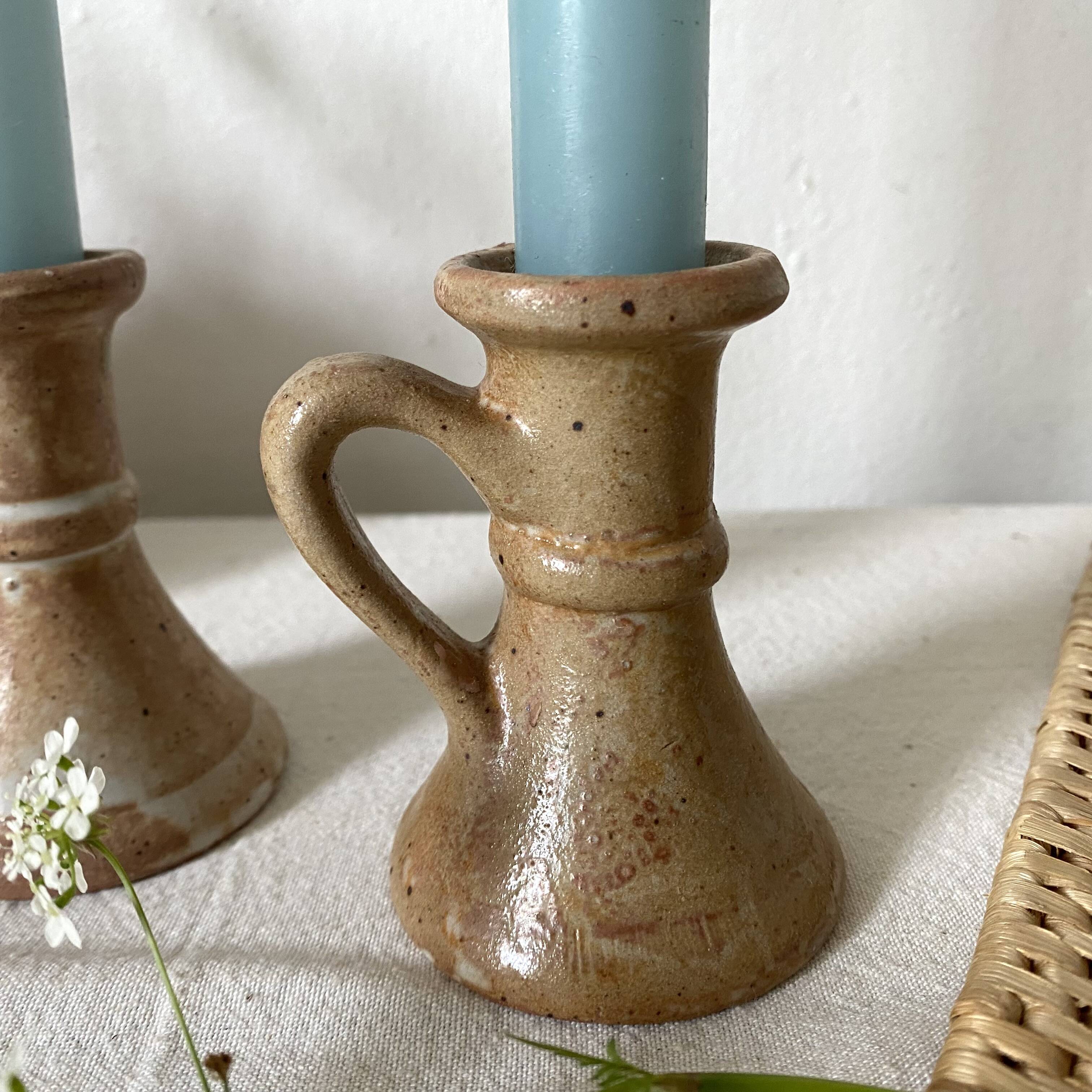 Stoneware candle holders
