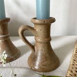 2 bougeoirs en grès