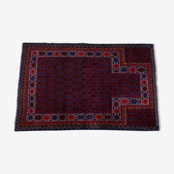 Tapis à franges Gazak afghan à motif géométrique 131x86cm