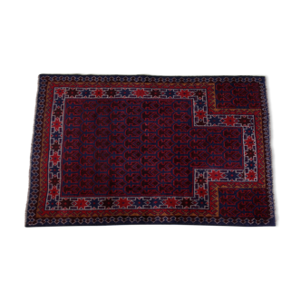 Tapis à franges Gazak afghan à motif géométrique 131x86cm