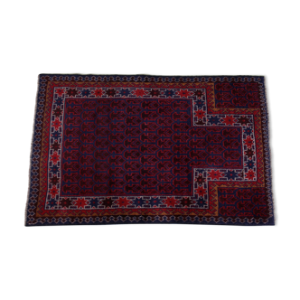 Gazak Afghan geometric pattern fringe rug 131x86cm