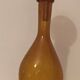 Carafe bubbled glass amber color signed Biot, vintage