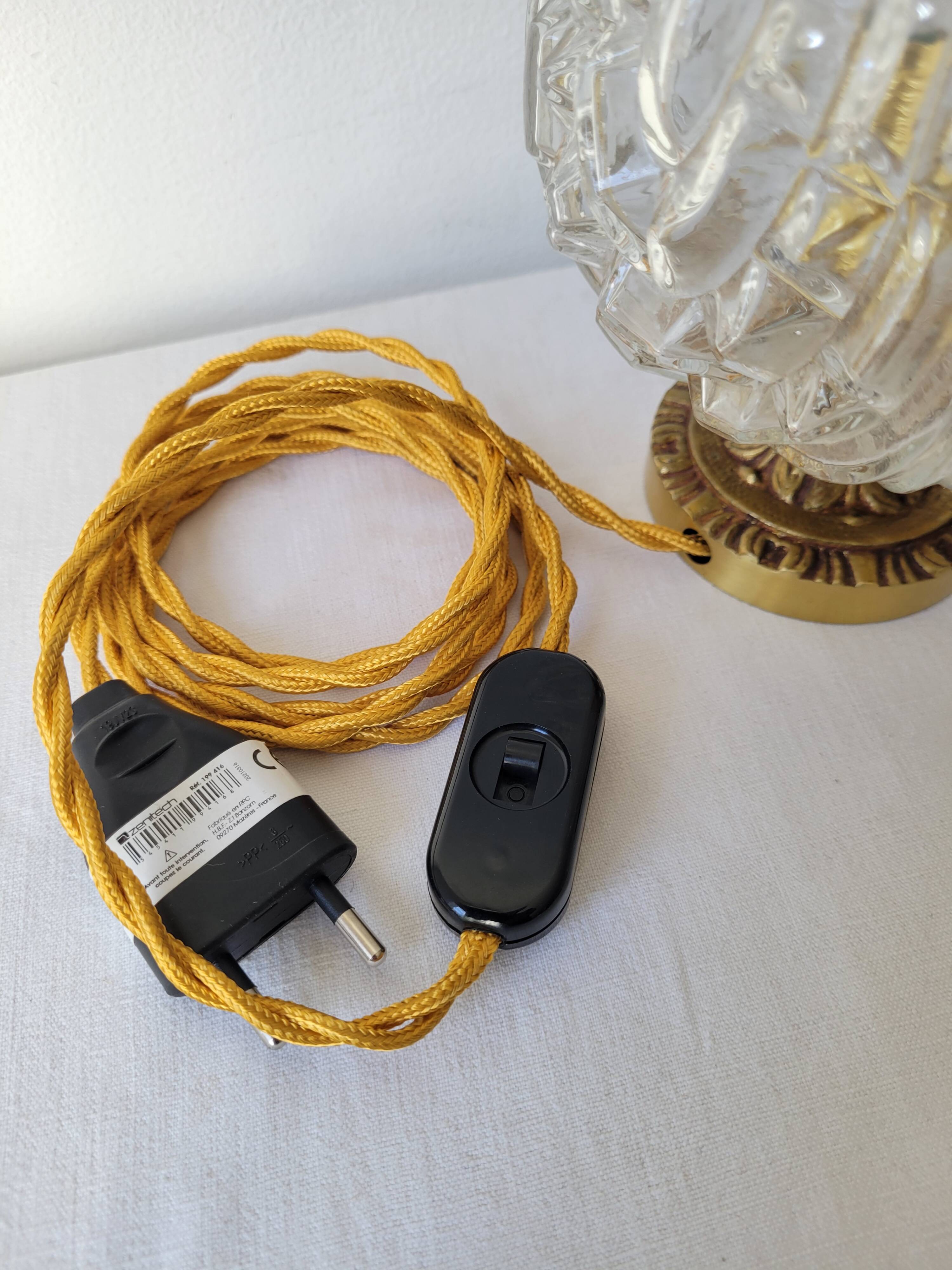 Art Deco bronze and glass lamp