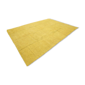 Vintage Mustard Yellow Kilim Rug,Large Turkish Woven Wool Carpet,302x410 Cm