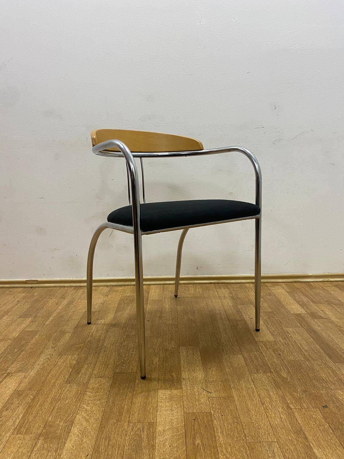 Ensemble de salle à manger, milieu du siècle, cadre en tube de chrome, années 1970