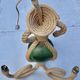 Audoux & Minet - vintage cord chandelier with 3 lights - France circa 1950