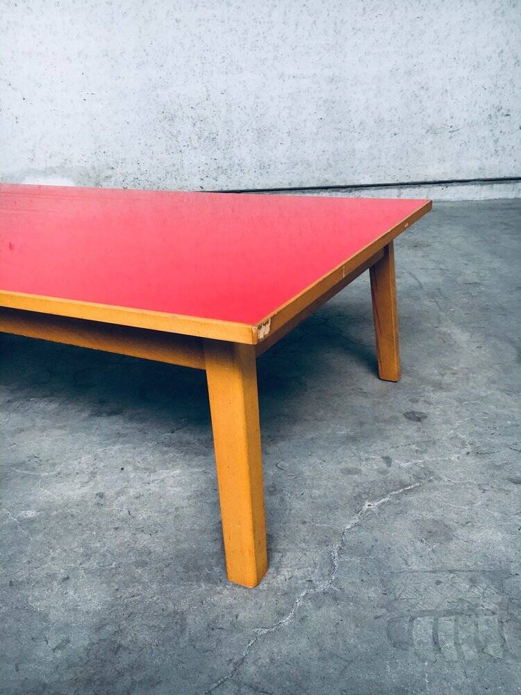 Mid-Century Red Coffee Table, Belgium, 1950s