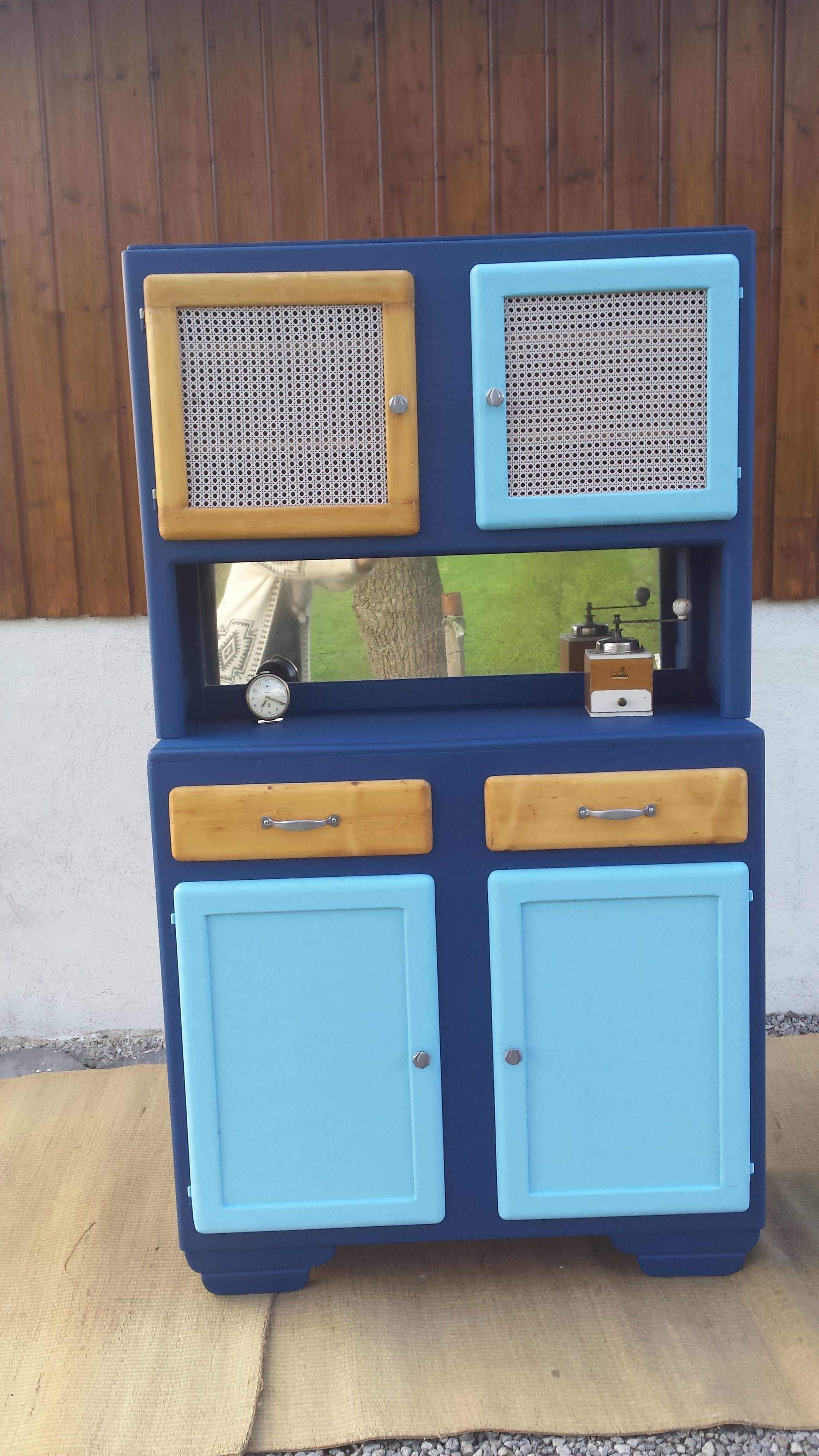Buffet Mado narrow blue and caning
