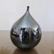 Vintage iridescent black ceramic "fig" vase