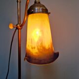 Art Deco brass and glass desk lamp signed "Frères Muller", 1920s