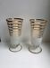 Pair of granite vases and gilded edging 60s