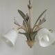 French Vintage 3 Light Lavender Lily Chandelier with Glass Shades 5480