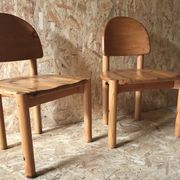 Pair of solid pine chairs by Rainer Daumiller, Germany 1960