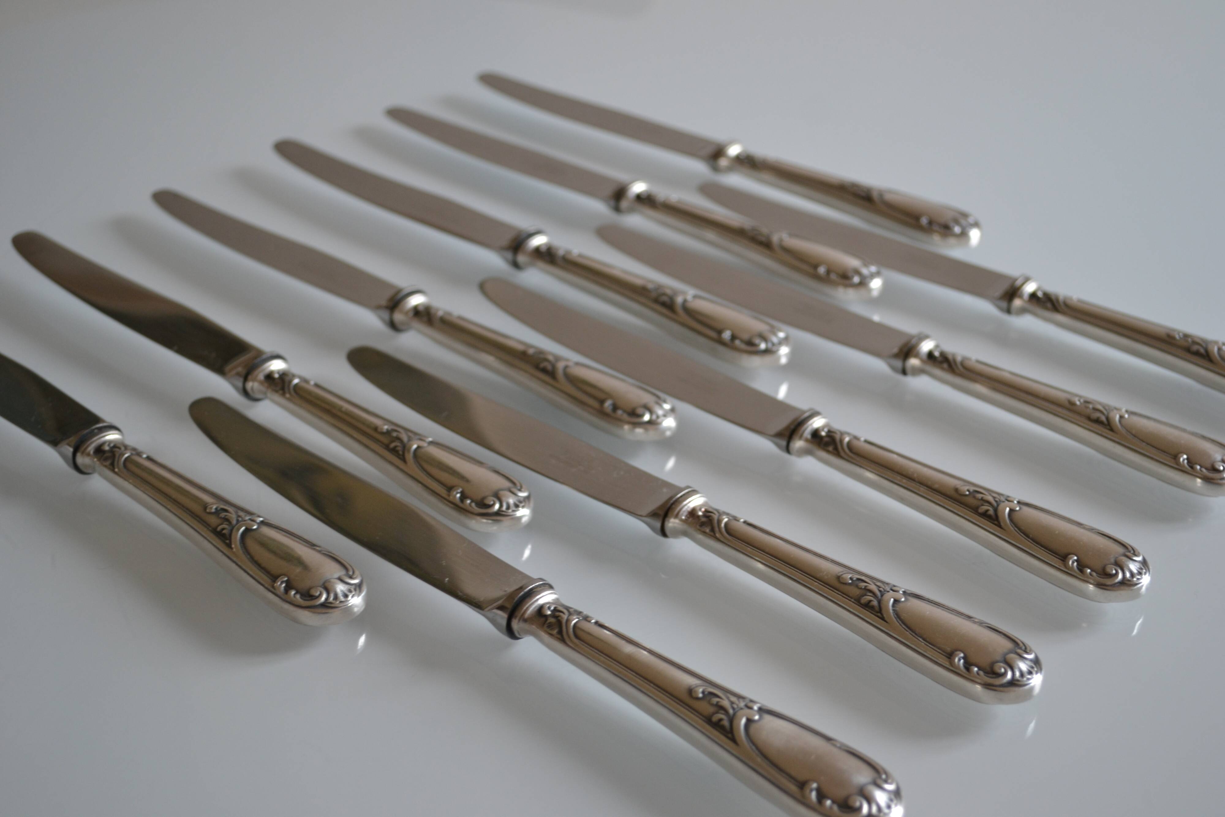 11 Frionnet François silver plated table knives 25 cm silver plated knives