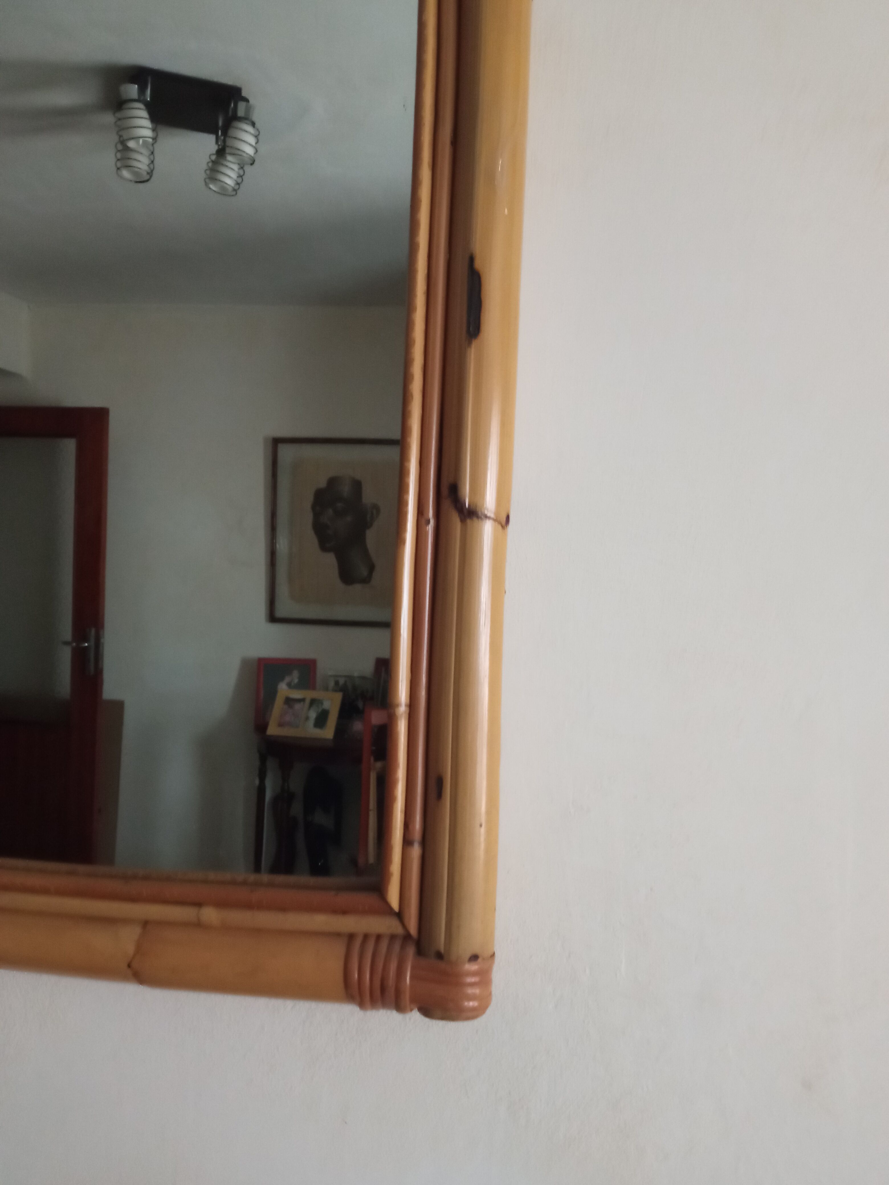 Vintage bamboo mirror 49x81cm