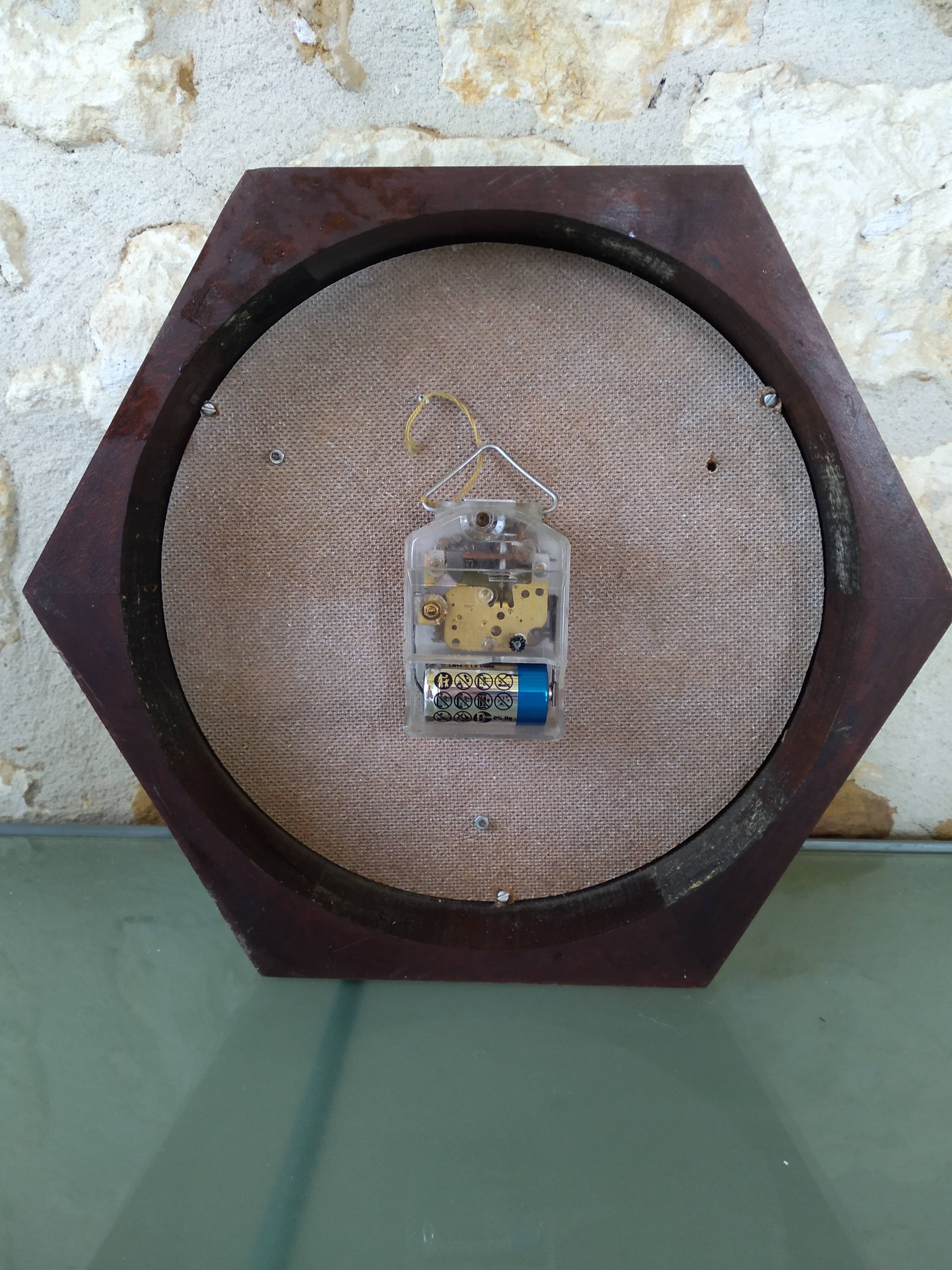 Octagonal pendulum clock JAZ vintage 1970