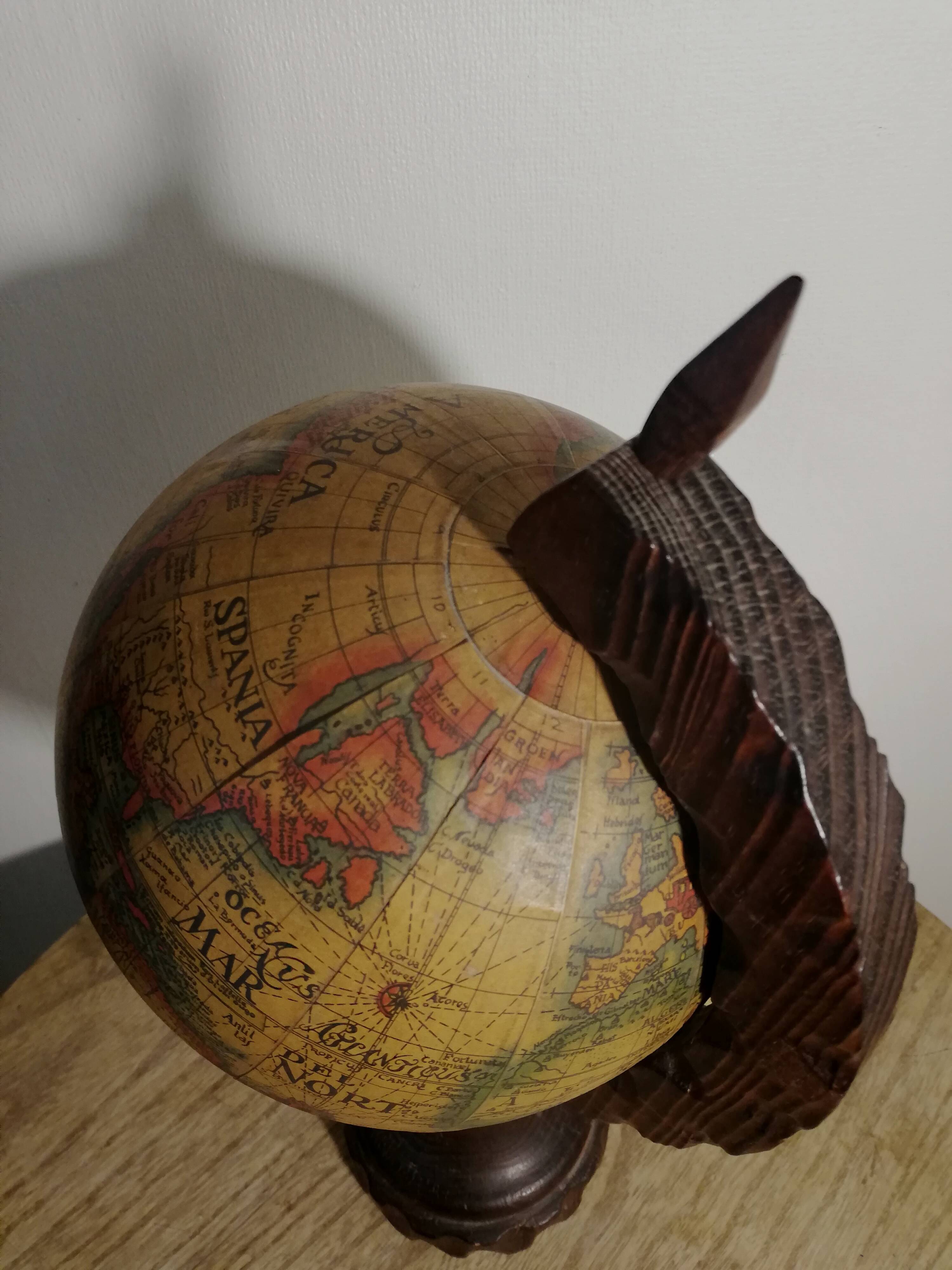Vintage globe rustic style