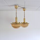 Danish Mid-Century Glass and Brass Chandeliers by Vitrika