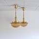 Danish Mid-Century Glass and Brass Chandeliers by Vitrika