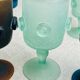 Iranian stemmed glasses in blown glass 1960