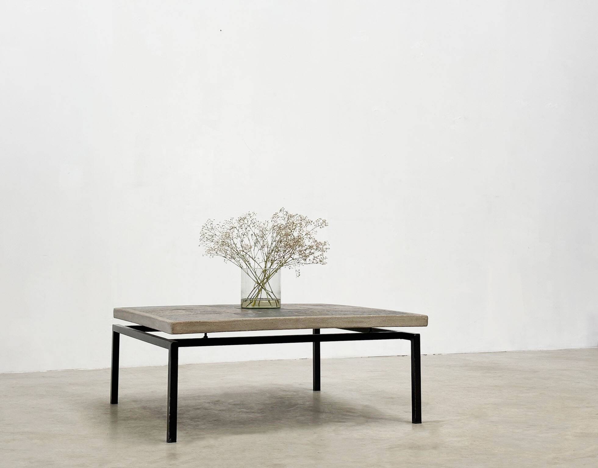 Brutalist square coffee table by Paul Kingma