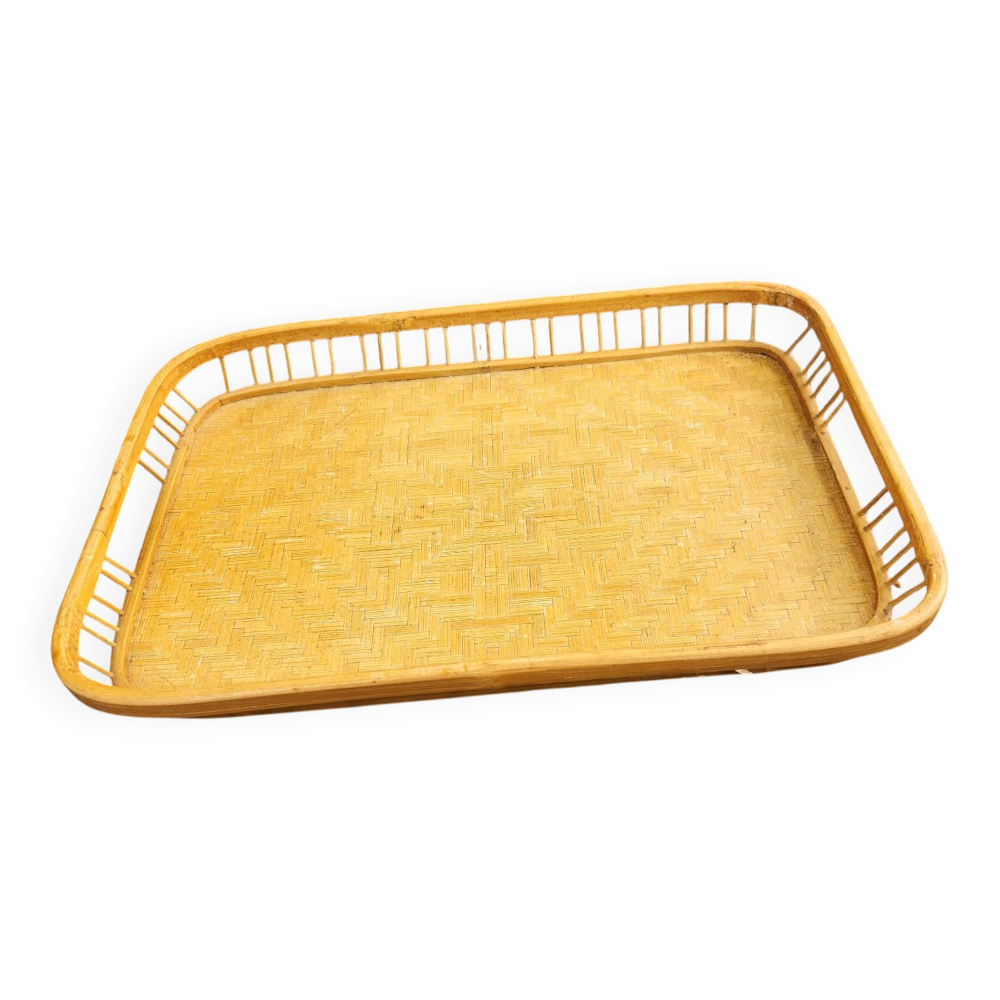 Wicker and banana leaf platter