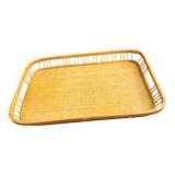 Wicker and banana leaf platter