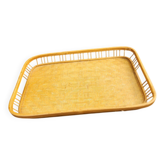 Wicker and banana leaf platter