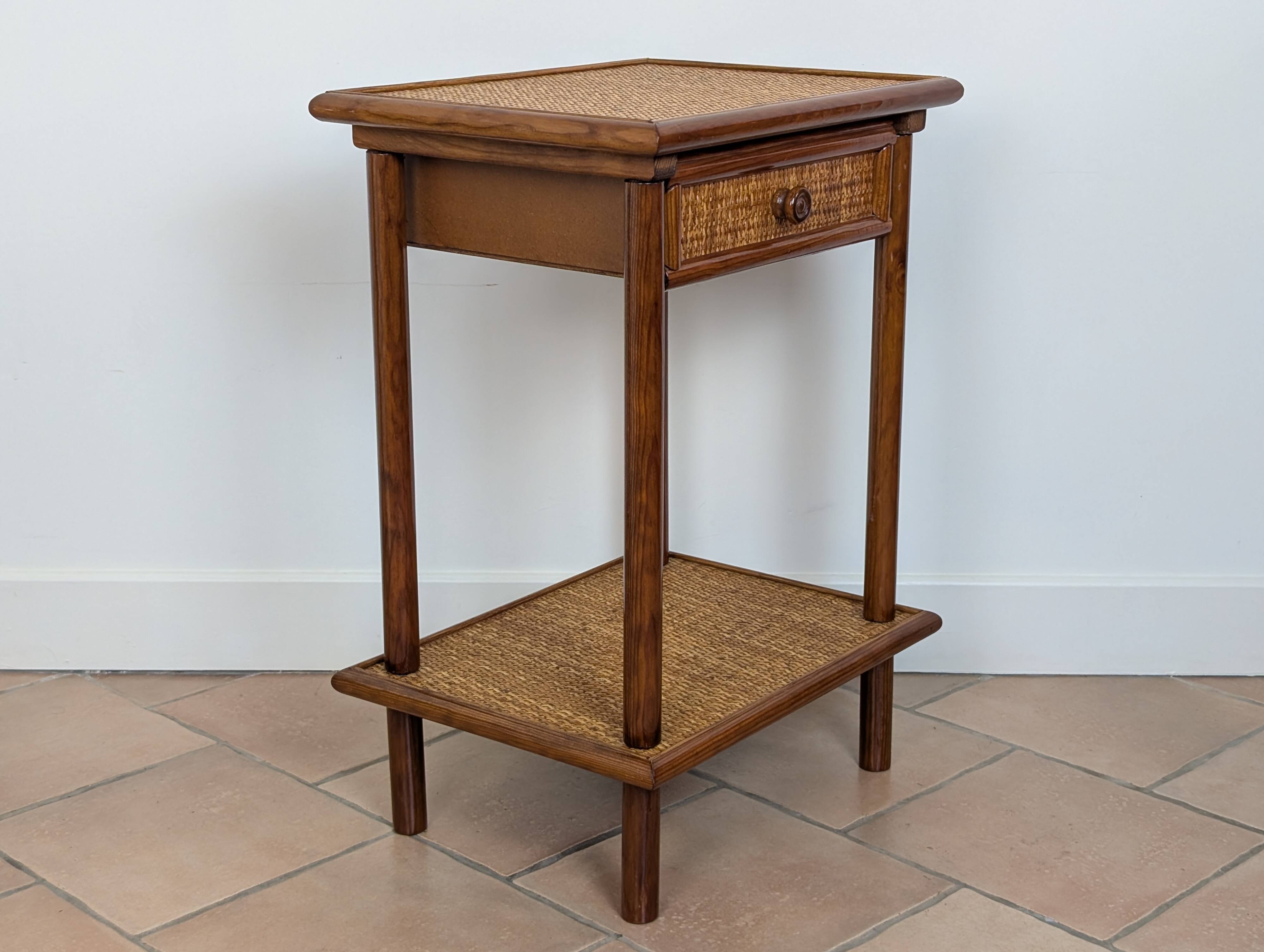 Rattan bedside table