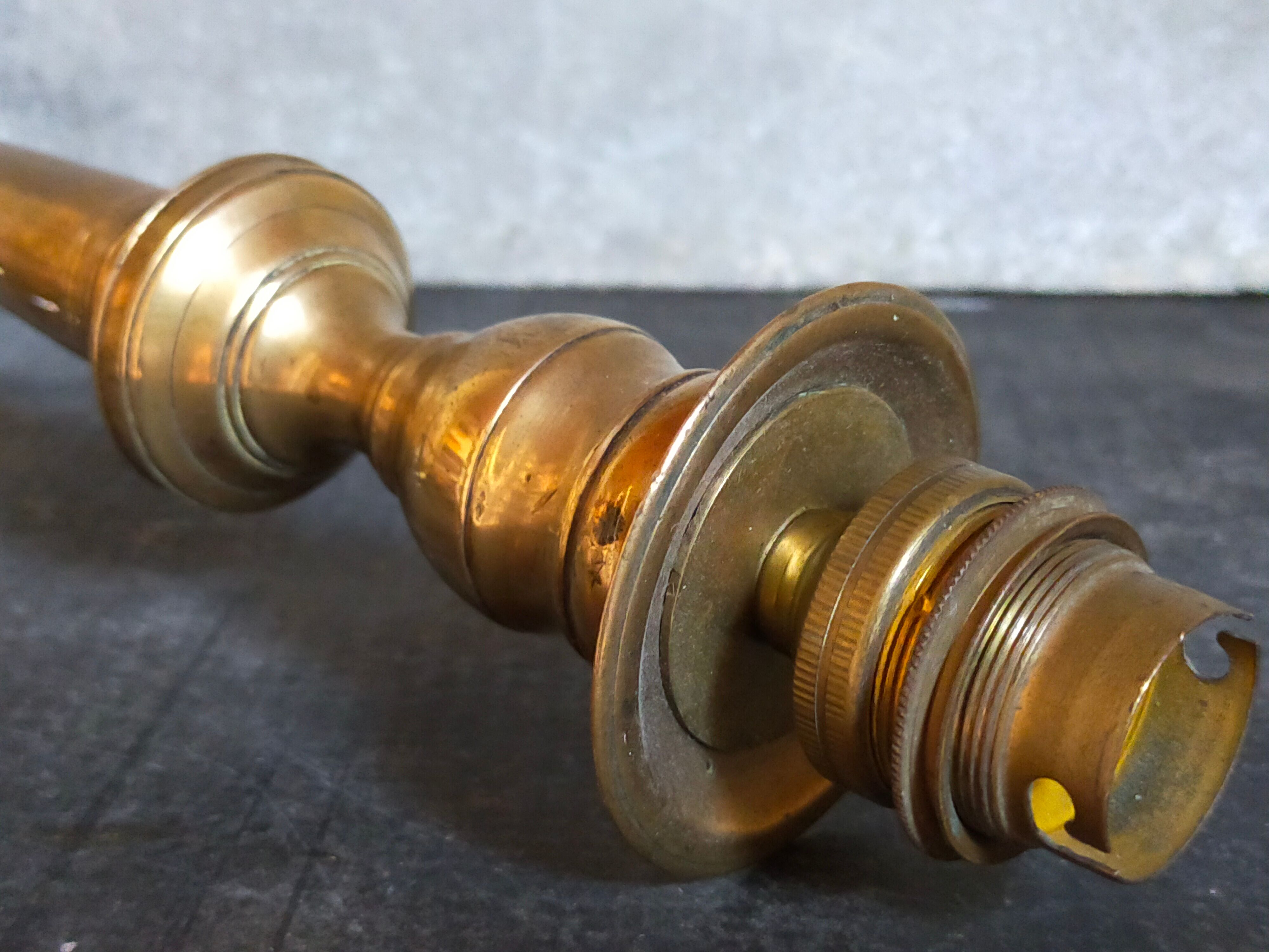 Old solid brass lamp base
