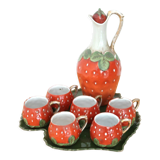Antique strawberry liqueur service