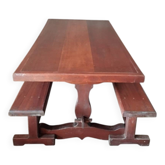 Farmhouse table and 2 benches set