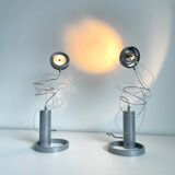 Pair of Postmodern Halogen Designer Table Lamps, Italy 1980's, 1990's