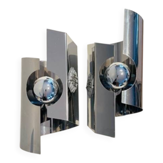 2 vintage space age wall lights from the 70s, Inspiration Oxar Lamp