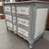 Old patinated curved chest of drawers with 3 drawers