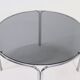 Italian Modern Chrome and Smoked Glass Round Dining Table 1970s