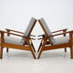 1930s Pair of Antonin Heythum Very Rare Armchairs + Stools, Czechoslovakia
