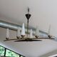 Mid-Century 6-Light Chandelier - Opaline and Brass
