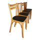 2 chaises Baumann N°19 hêtre clair skai noir