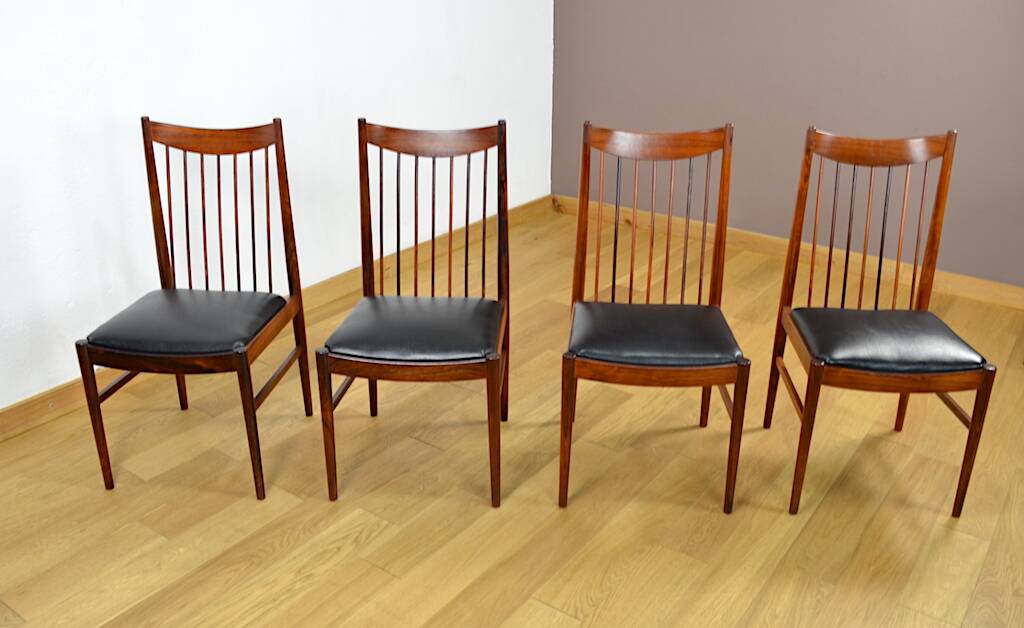 4 Danish Rosewood Chairs from Rio Arne Vodder 1960